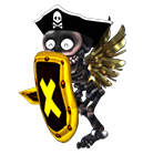 Skeleton Pirate - with Shield and Wings